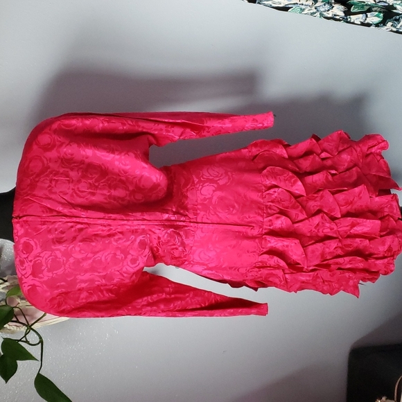 Vintage Point of View Collection Pink Silk Dress - Picture 4 of 7